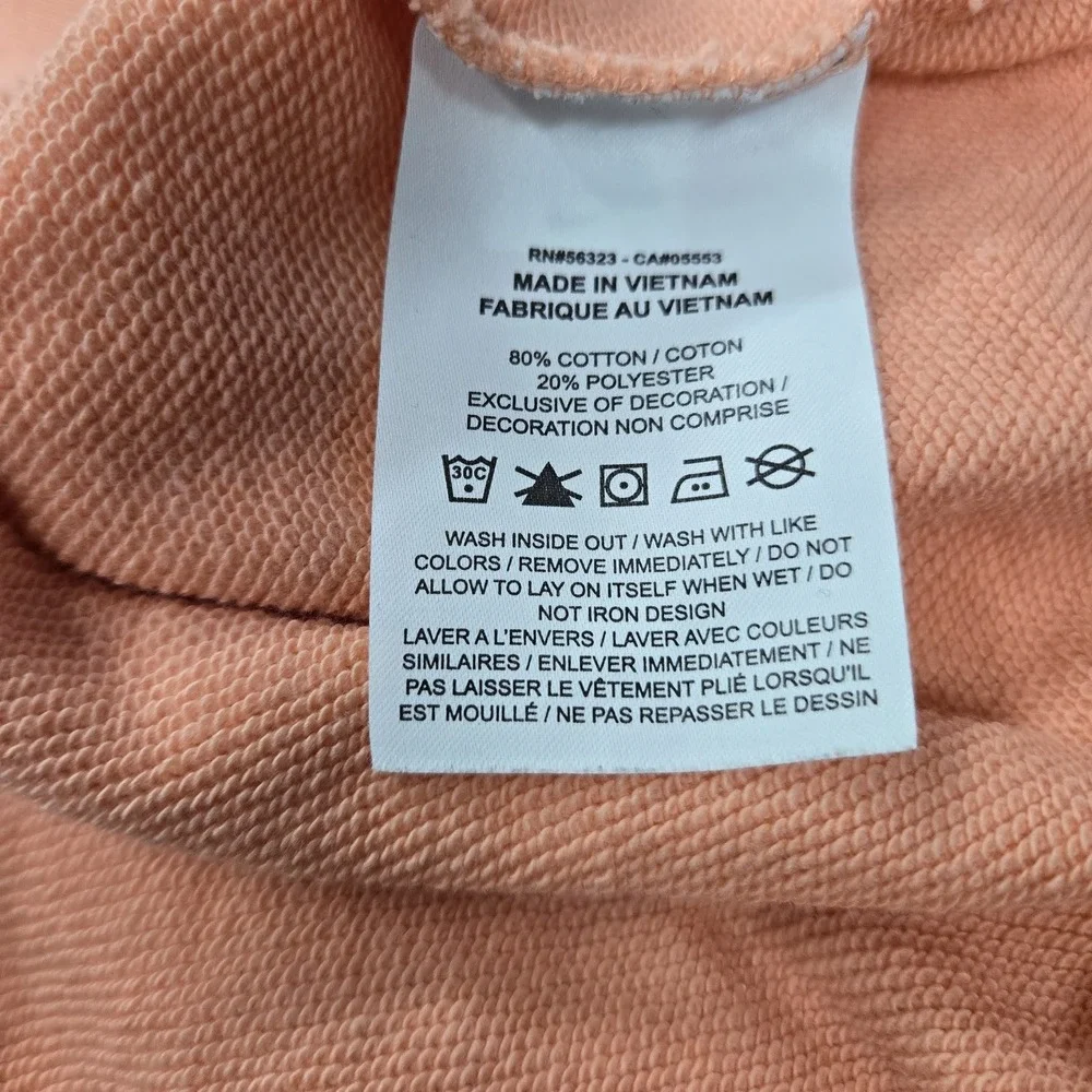 Nike Women Sweatshirt XL Peach Embroidered Crewneck Varsity All Seasons